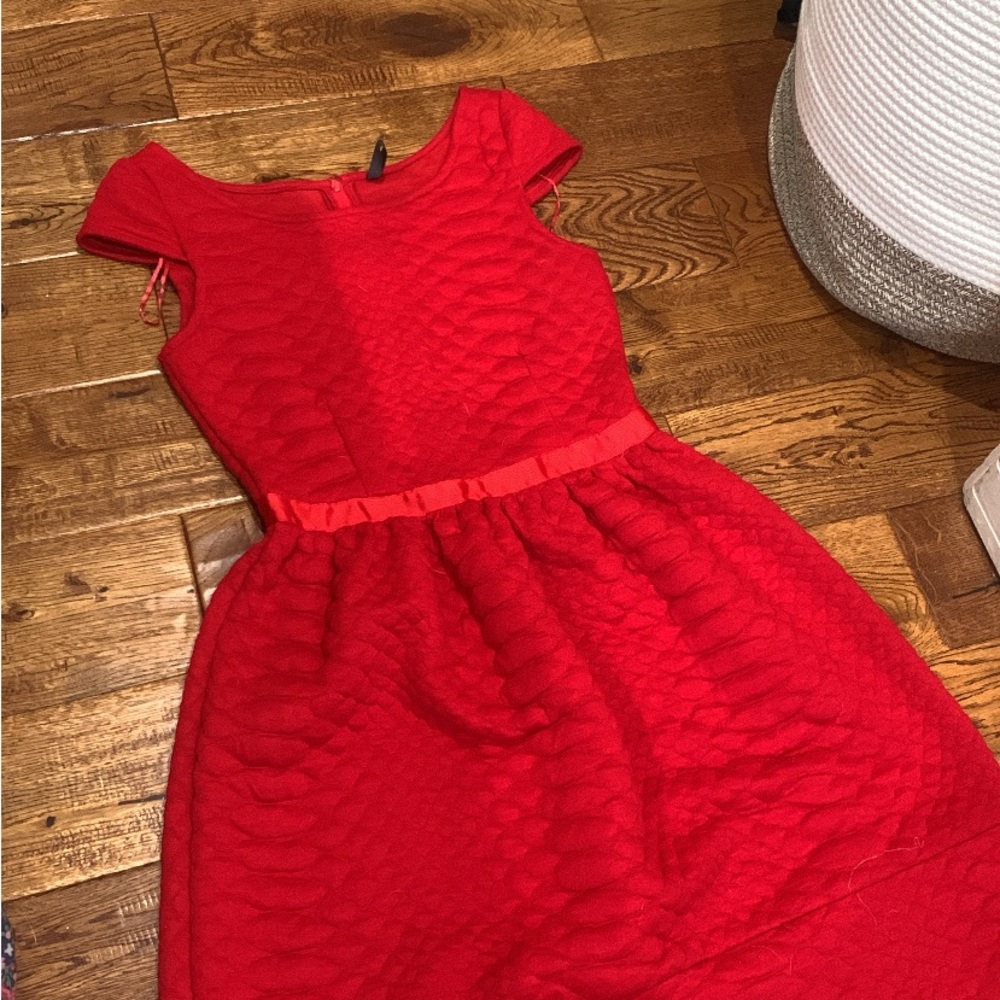 Elegant quilted Red Dress - purchased in Paris!